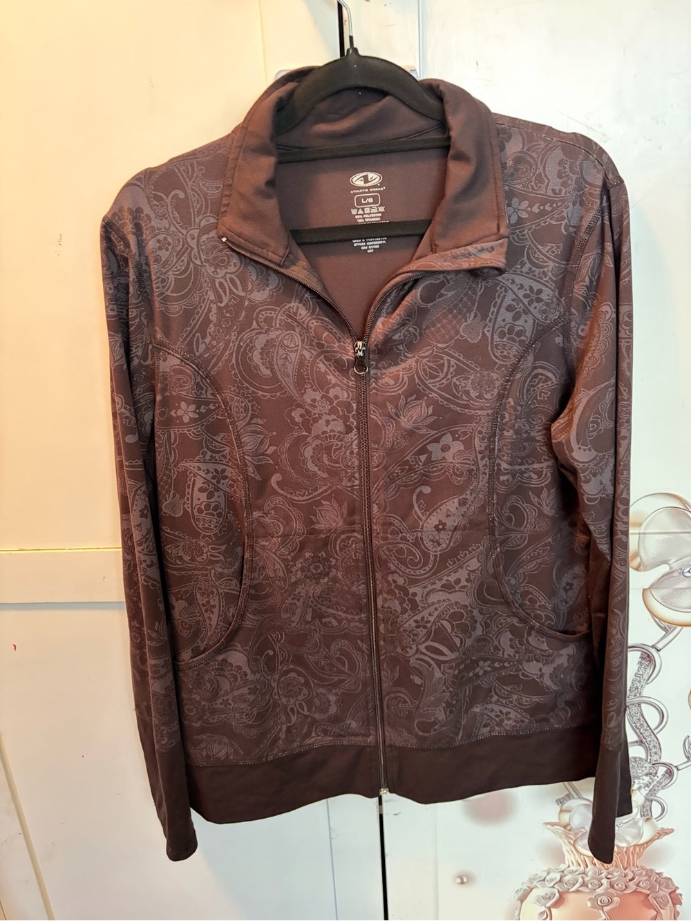 Athletic Works Brown Paisley Zip Jacket